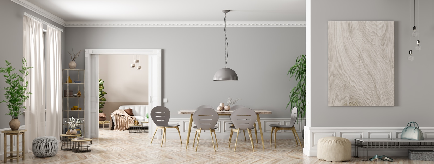 Déco d'intérieur avec salle à manger tendance