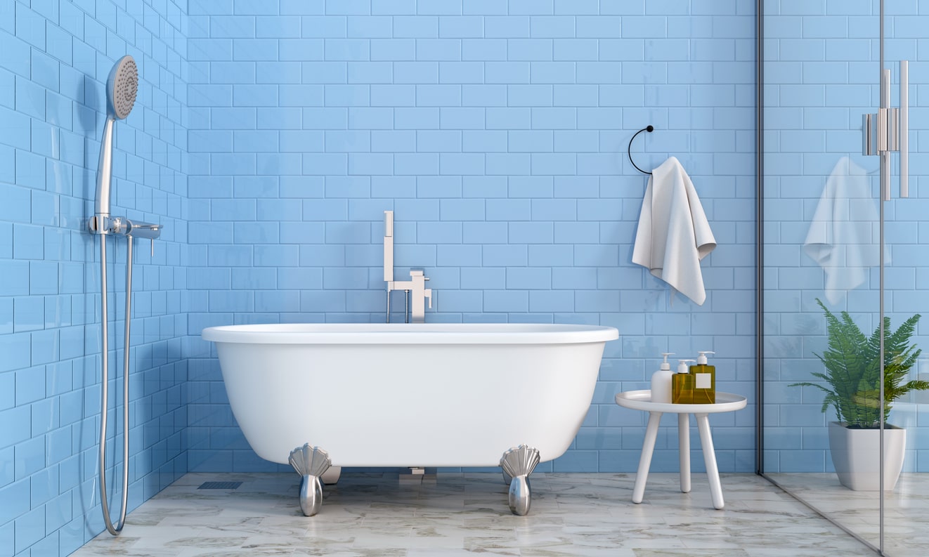 déco avec du bleu - salle de bain