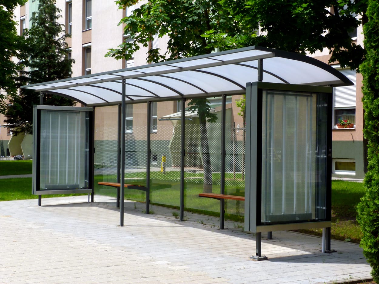 abris bus urbain verre aluminium